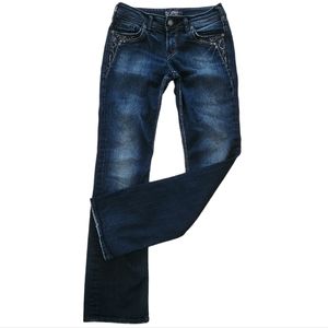 Silver Jeans Suki 17" Denim Bling 28×33